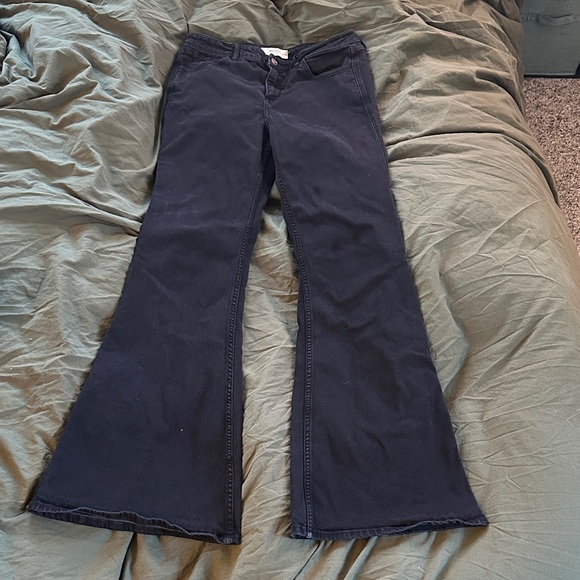 Abercrombie & Fitch Denim - High-rise Black Flared Pants